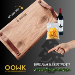Kerstpakket met persoonlijke borrelplank
