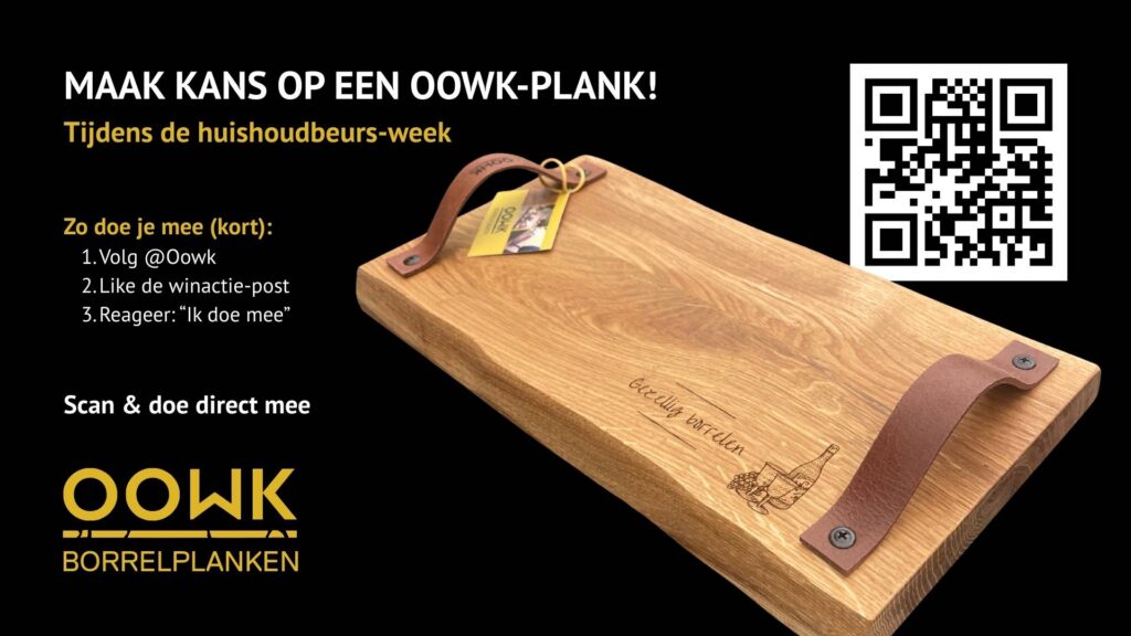 win een borrelplank op de huishoudbeurs 2026