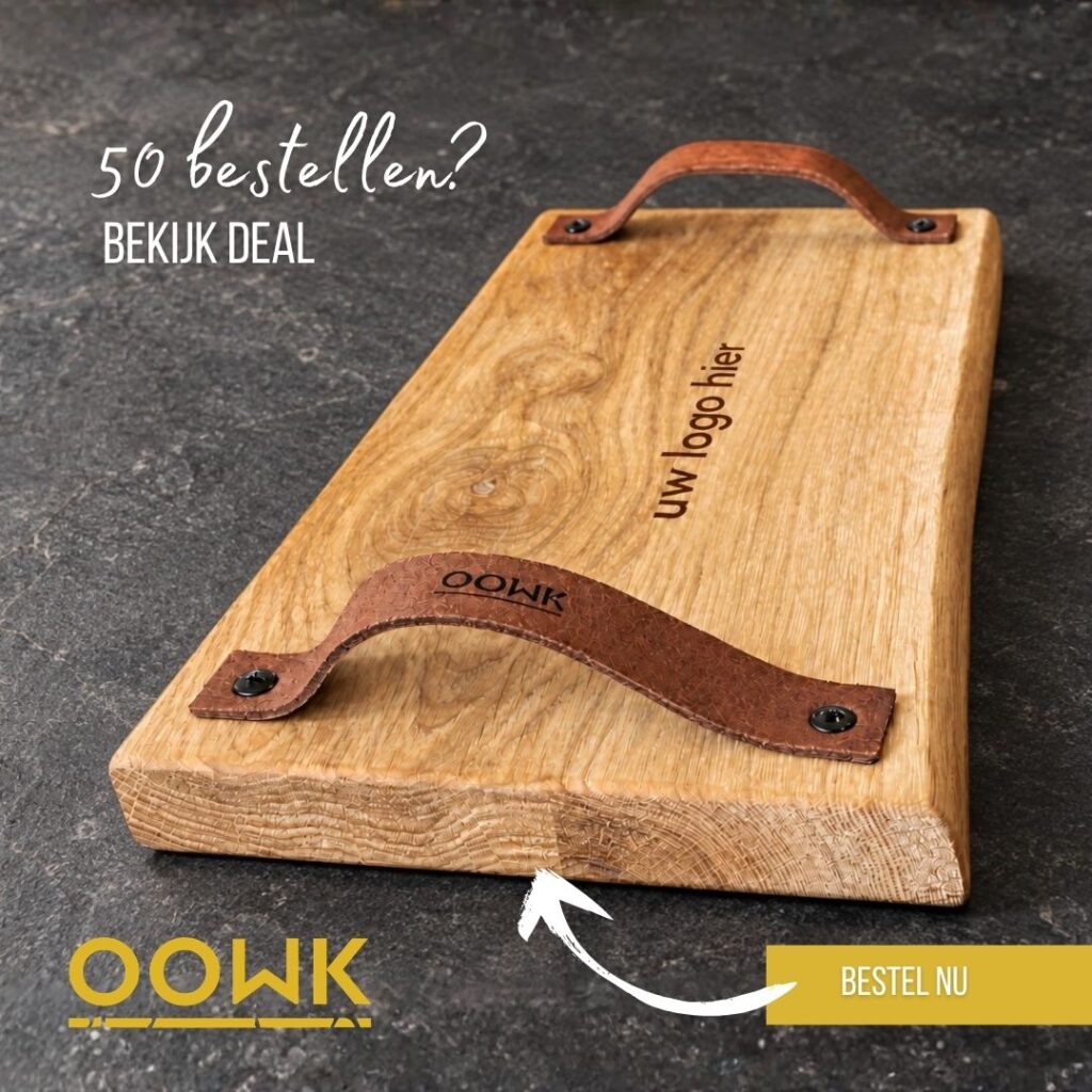 50 borrelplanken met bedrijfslogo bestellen bij oowk met actieprijs